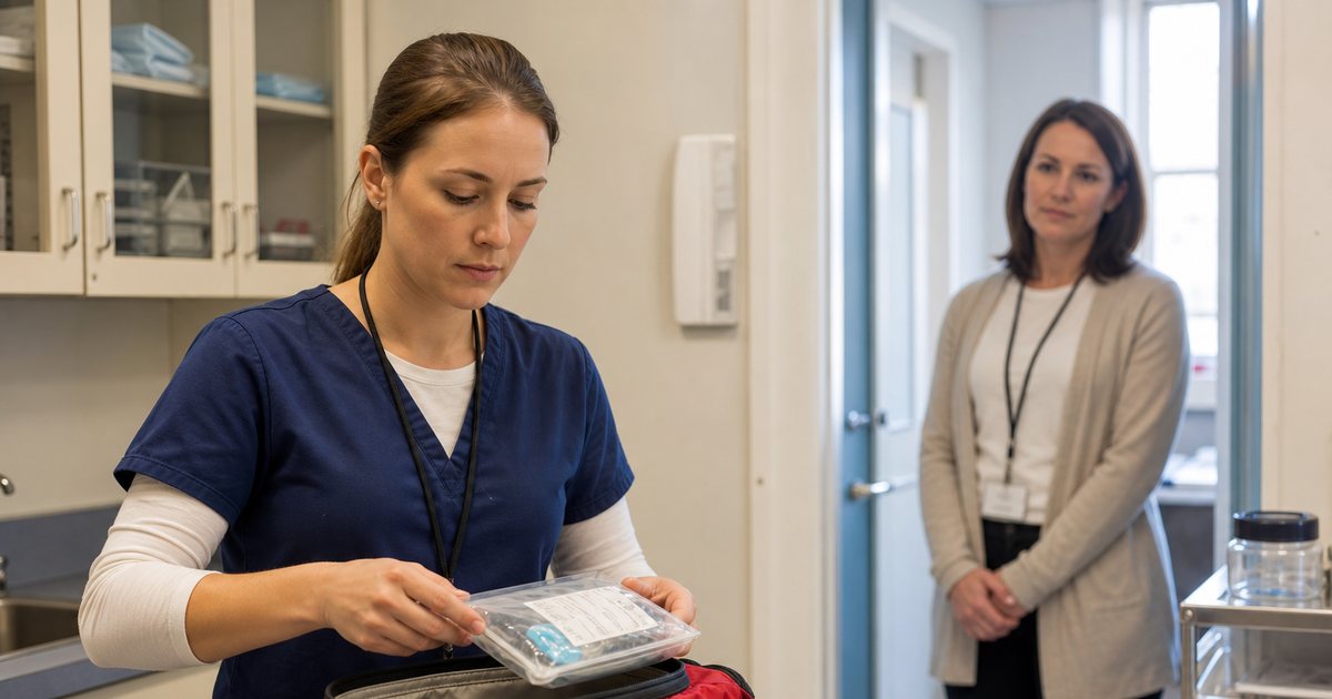 Why does medication and allergy information on a permission slip need careful handling by school staff?